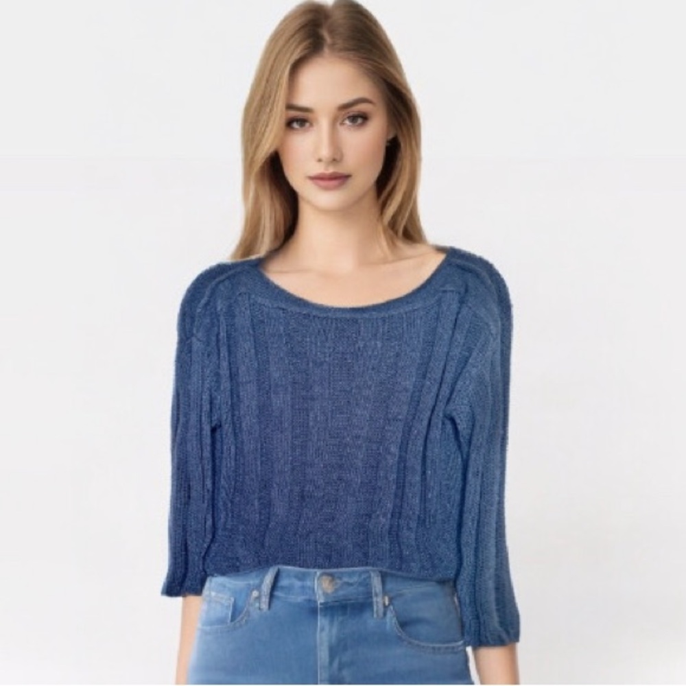 Calypso St. Barth Navy Blue Knit Sweater